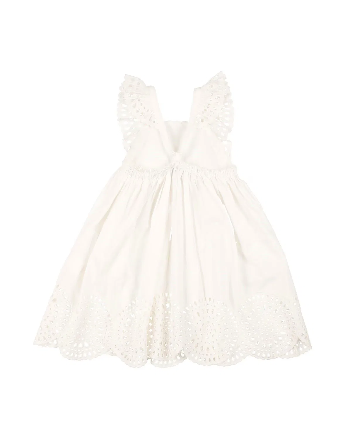 Детское платье для девочек хлопковое с кружевной отделкой Stella Mccartney Kids, белый — фото 2