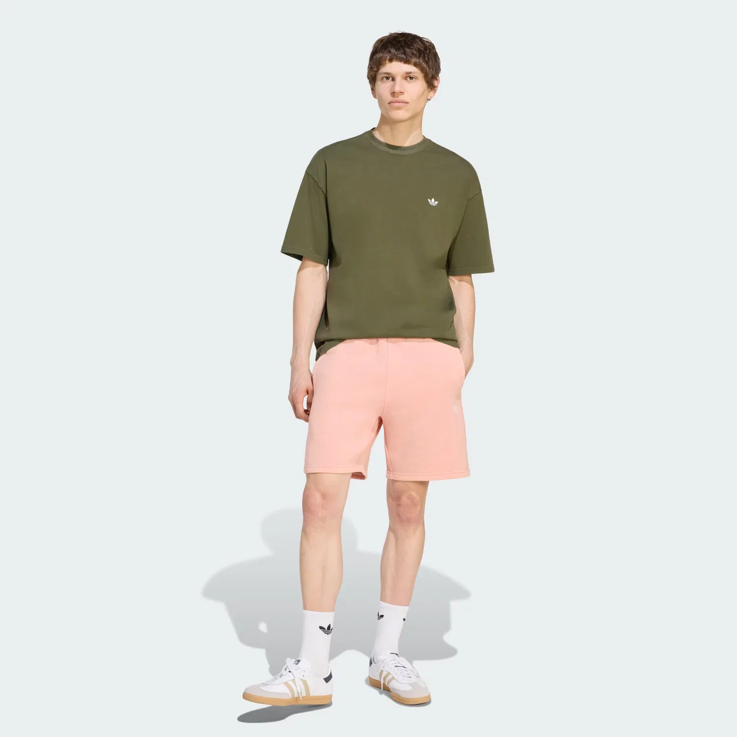 Мужская футболка свободного кроя Trefoil Essentials Washed Loose Dropped Shoulder Tee Adidas Originals, Night Cargo — фото 3