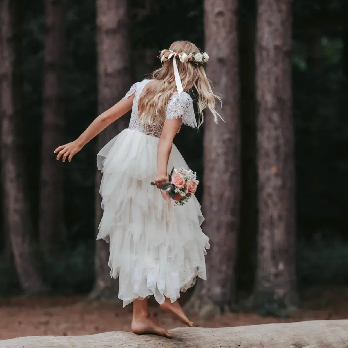 Детское платье для девочек Bohemian Princess Uk Flower Girl Boutique, Cream — фото 2