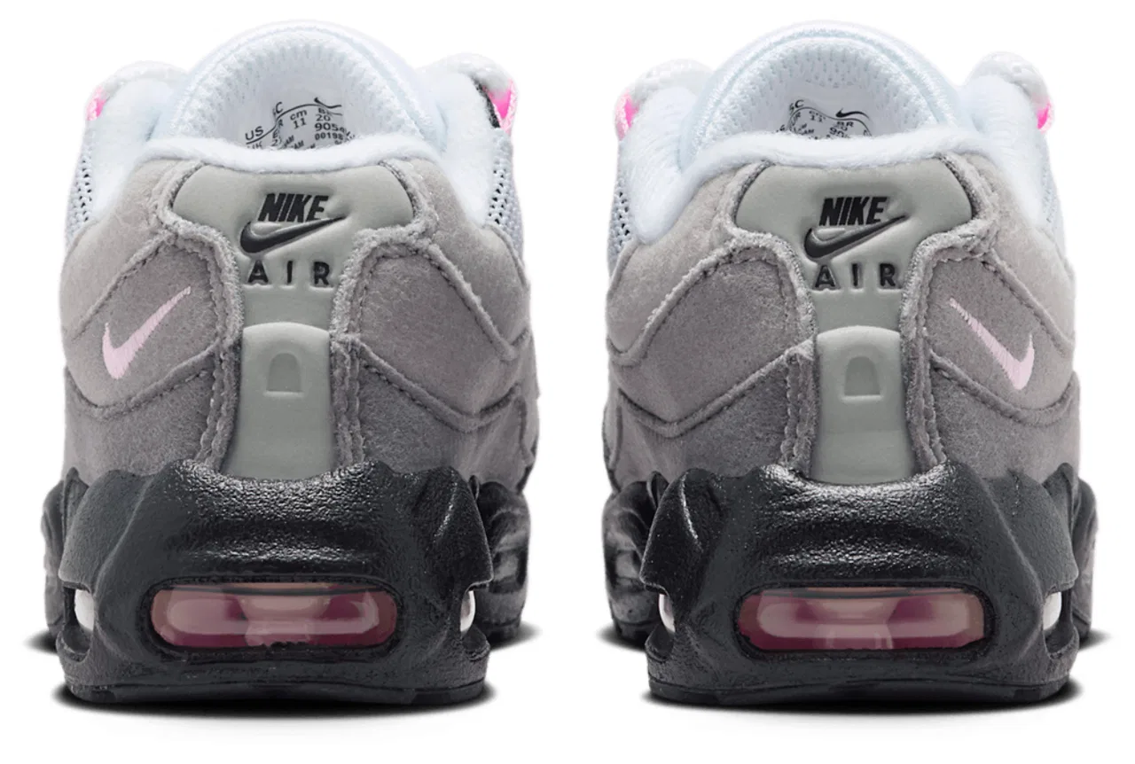 Кроссовки для девочек Air Max 95 Nike, цвет Black/Pink Foam/Medium Grey — фото 3