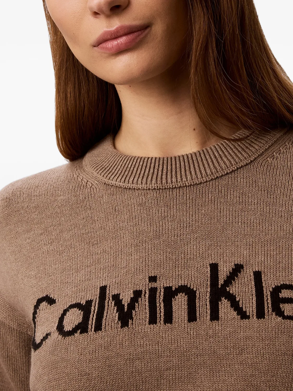 Calvin Klein Вязаный свитер коричневый — фото 2