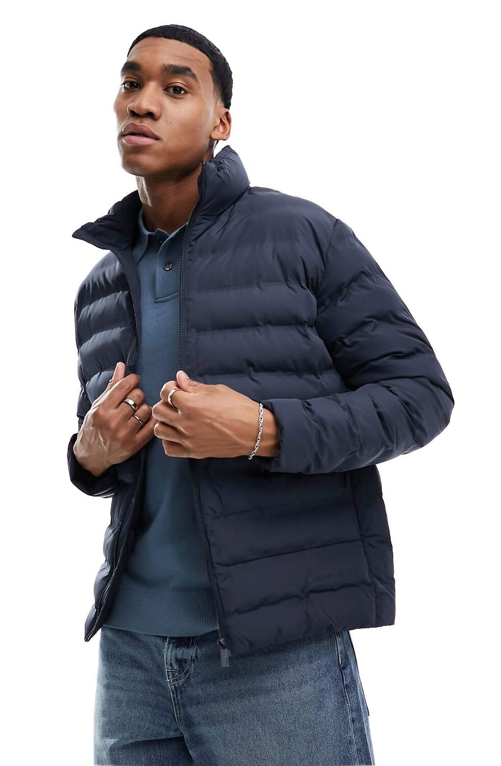 

Куртка Selected Homme Quilted Puffer, темно-синий