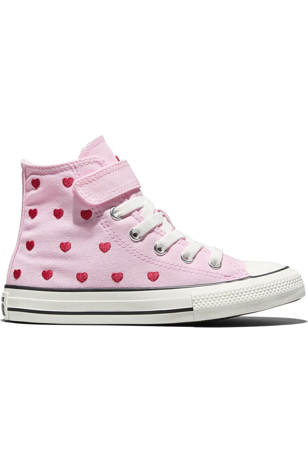 Кеды детские на шнуровке с регулируемым ремешком Chuck Taylor All Star 1V Converse, New Found Bloom/Vintage White — фото 2