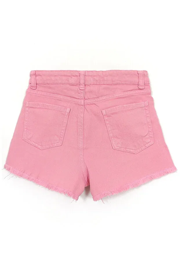 Детские шорты для девочек джинсовые с потертостями Dobakids, Pink — фото 2