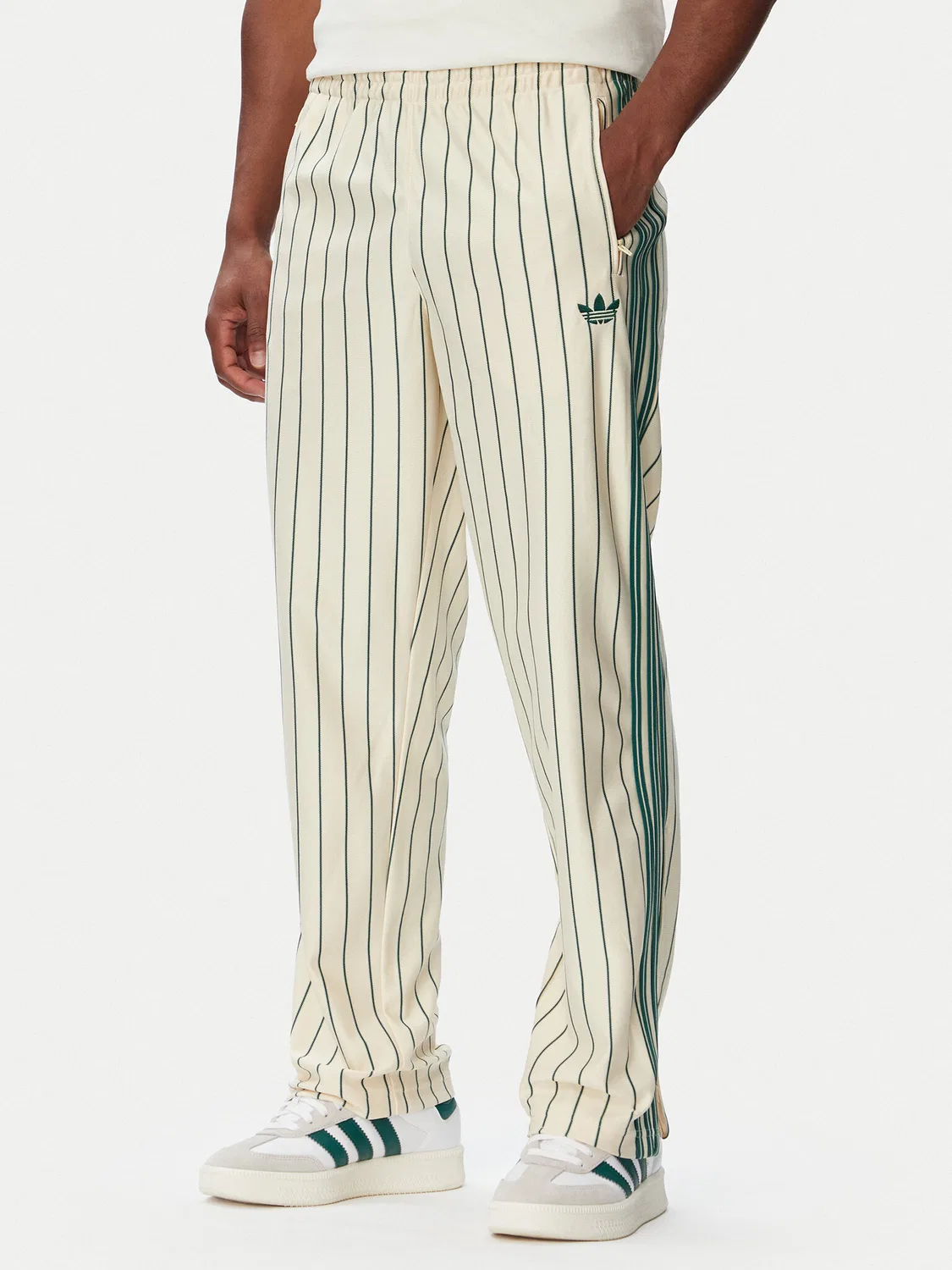 Мужские спортивные штаны стандартного кроя Firebird Pinstripes Adidas, кремовый