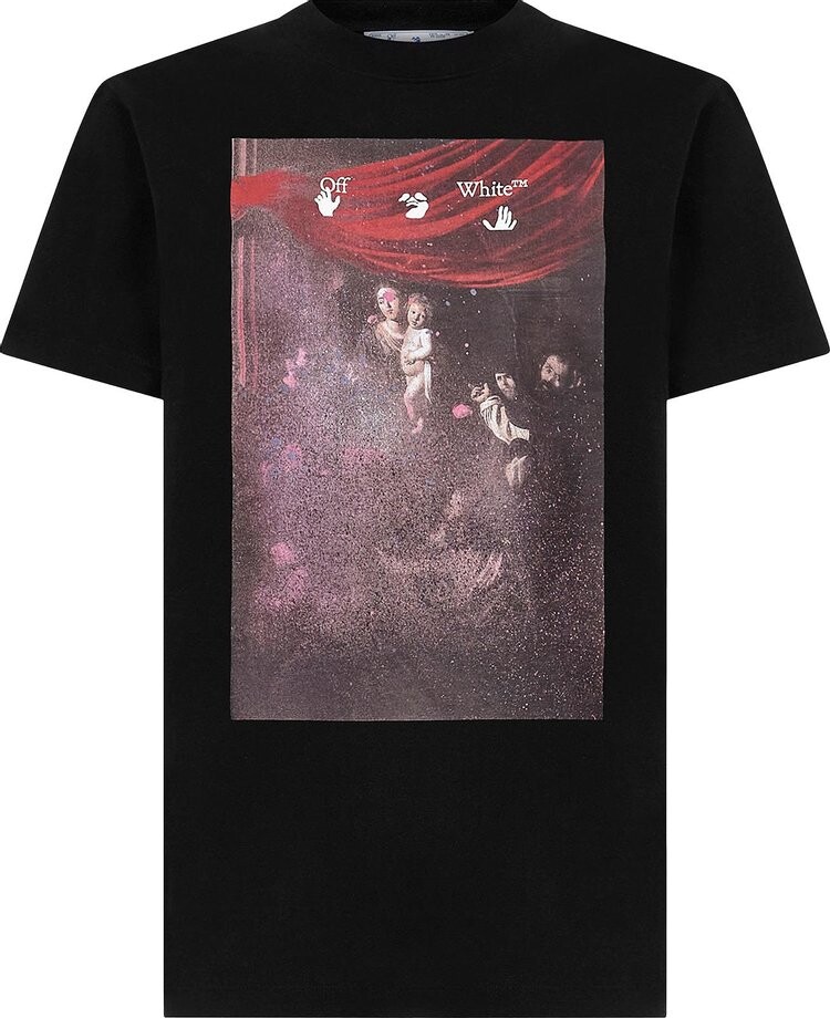 

Футболка Off-White Sprayed Caravaggio Short-Sleeve Slim Tee 'Black', черный