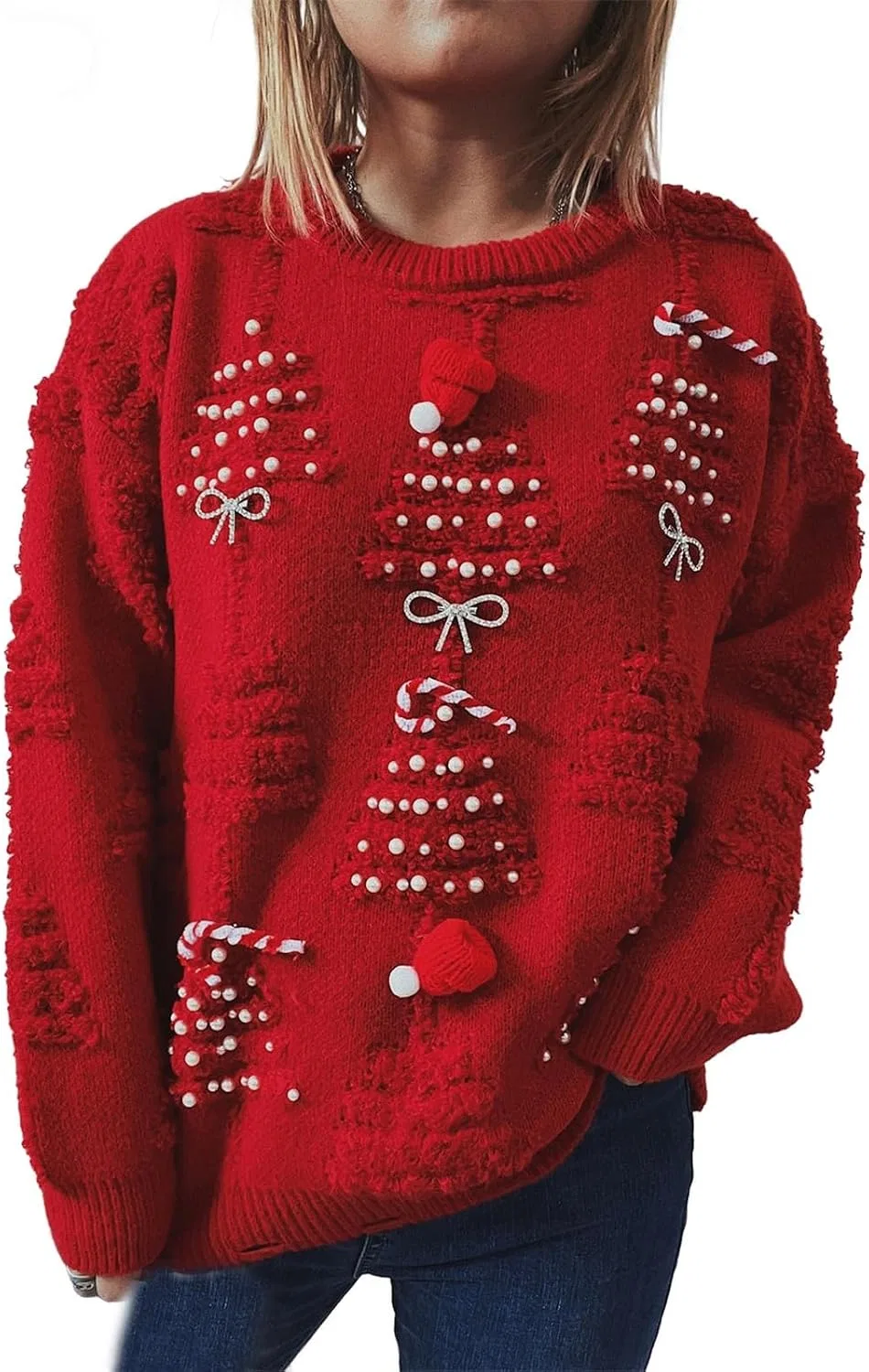 Женский свитшот с принтом Cozy Festive Christmas Knit Oversized Snowflake