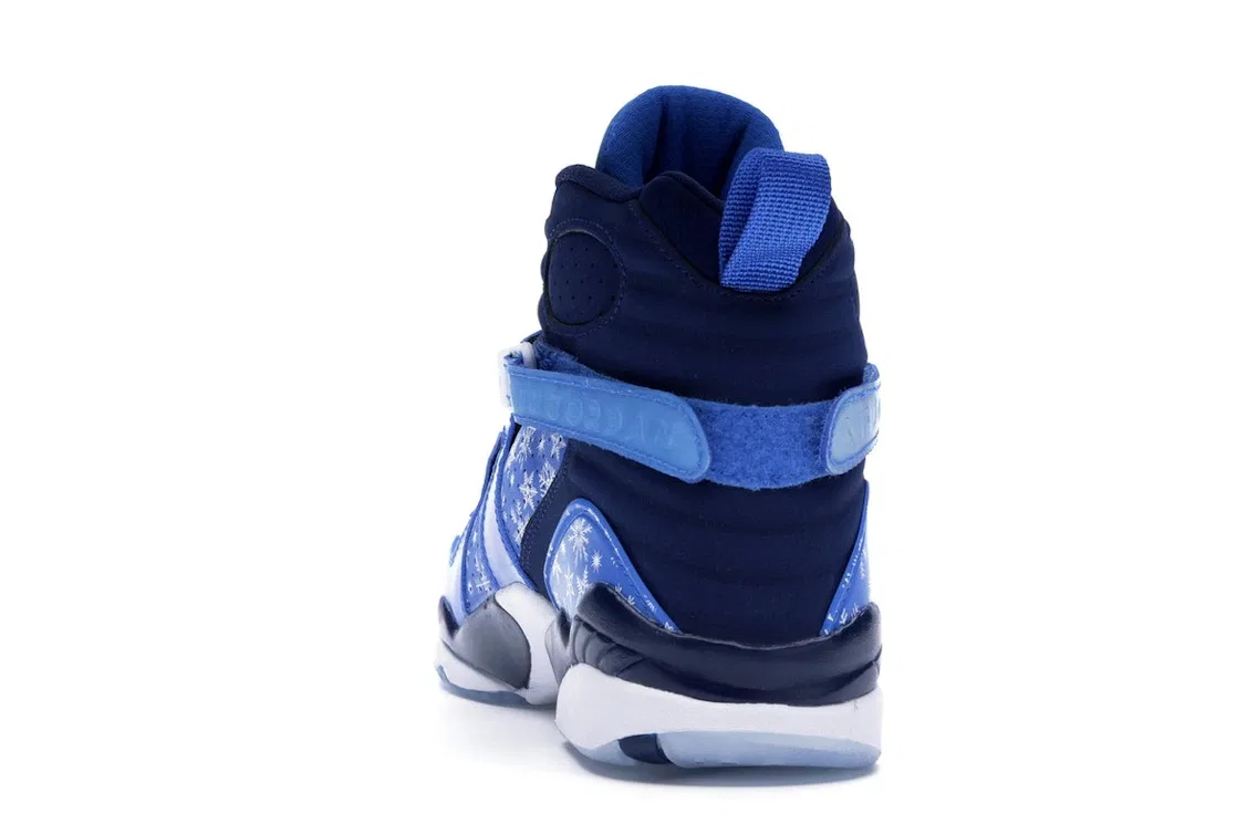 Детские кроссовки Lifestyle с принтом Jordan 8 Retro Snow Blizzard, Cobalt Blaze/Blue Void-White — фото 4