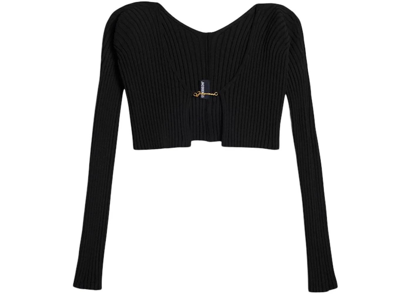 Женский кардиган с вышивкой логотипа Jacquemus, Black