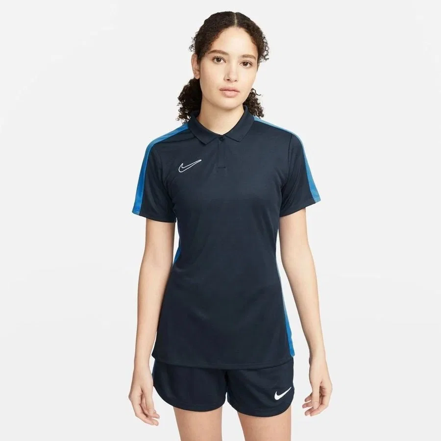 Женское поло Nike Dri-Fit Academy с длинным рукавом, Темно-синий