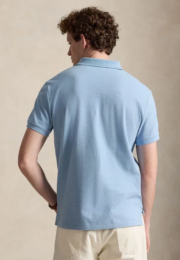 Поло с вышивкой Custom Slim Fit Big Pony Polo Ralph Lauren Nevis/Newport Navy, светло-голубой — фото 3