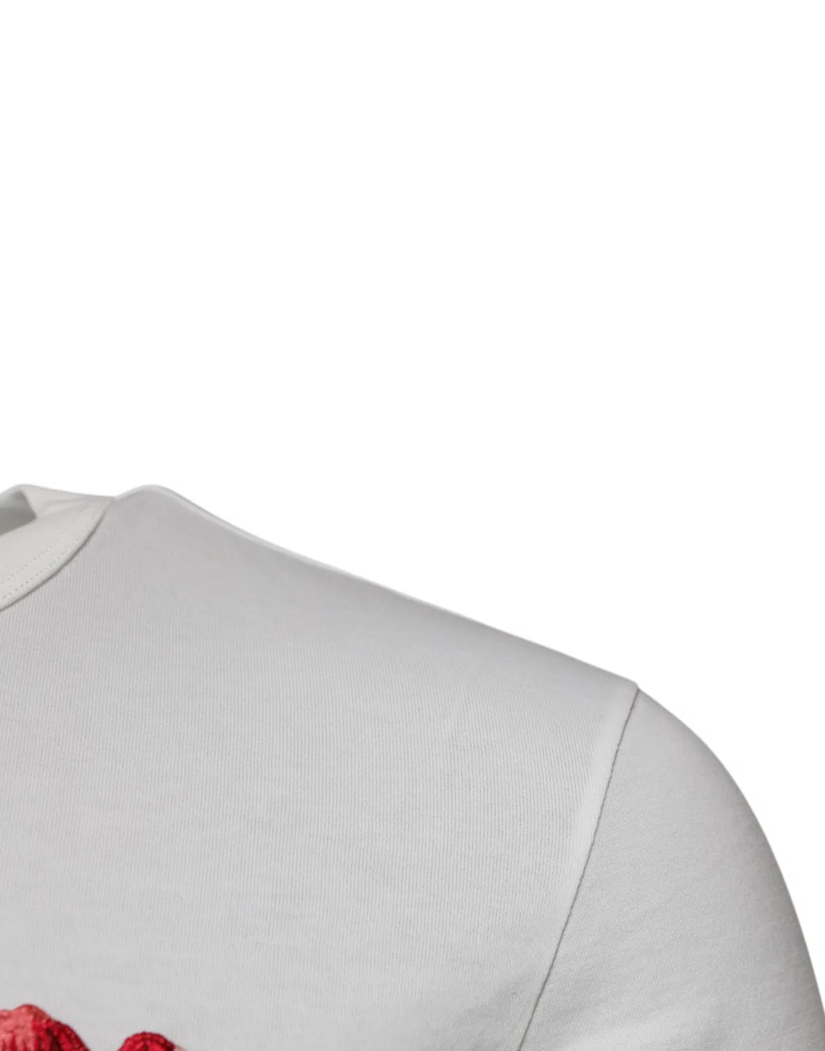 Мужская футболка с цветочной вышивкой White Cotton Logo Floral Crew Neck T-shirt Dolce & Gabbana, White — фото 3