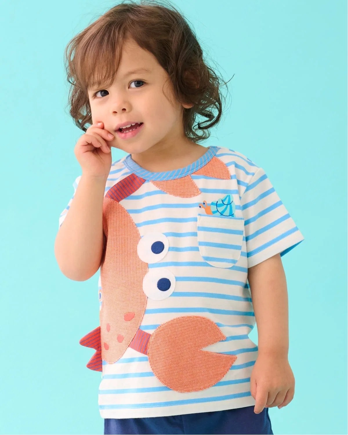 Детская футболка с принтом Crab Tee baby cheer, Multi