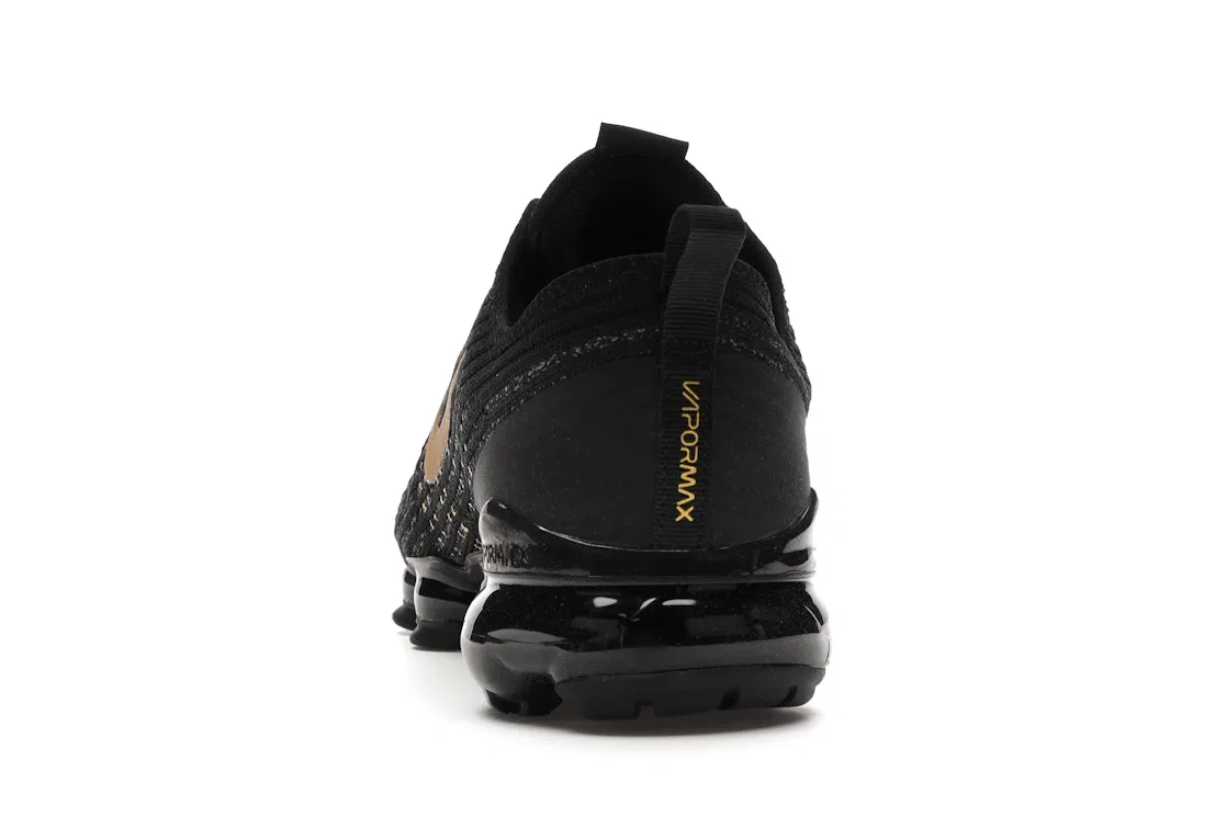 Детские кроссовки с технологией FlyKnit Nike Air VaporMax FlyKnit 3, Black Metallic Gold — фото 4