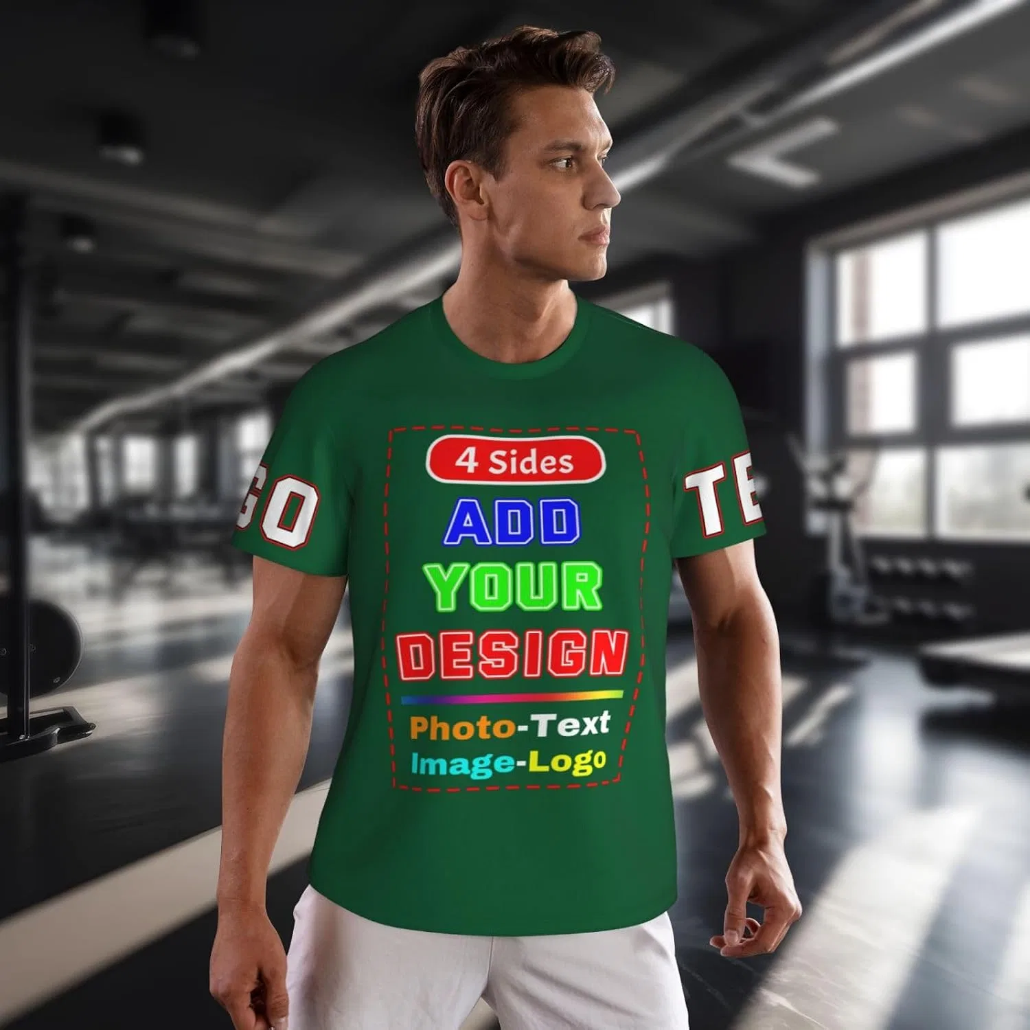 Футболка с кастомным принтом Unisex, Dark Green — фото 4