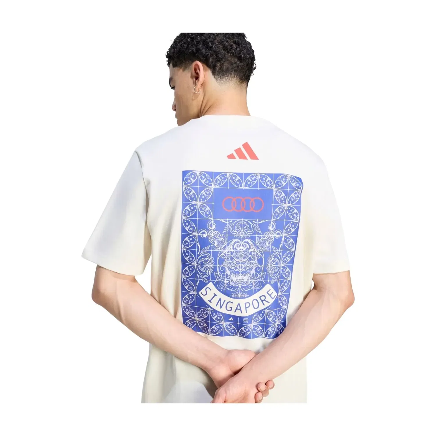 Мужская футболка Audi Revolut F1 Team Singapore T-Shirt Asia Sizing 'Off White' adidas, Off White — фото 2