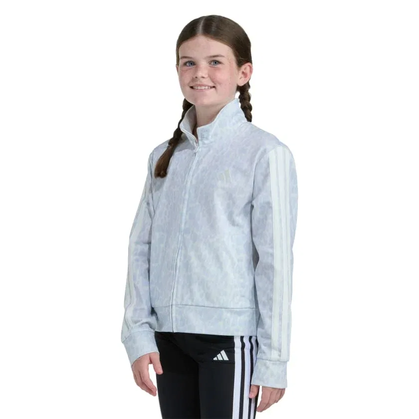 Детская куртка спортивная с принтом adidas AOP 3S TRICOT JACKET, Clear Sky — фото 4
