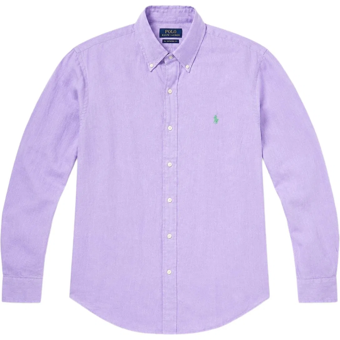 Мужская рубашка с лацканами, модерат, Polo Ralph Lauren, Purple — фото 4