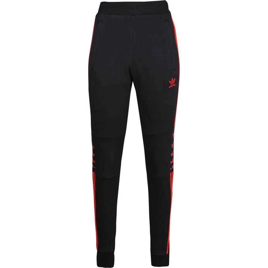 Хлопковые спортивные брюки Trefoil Fleece adidas, Черный