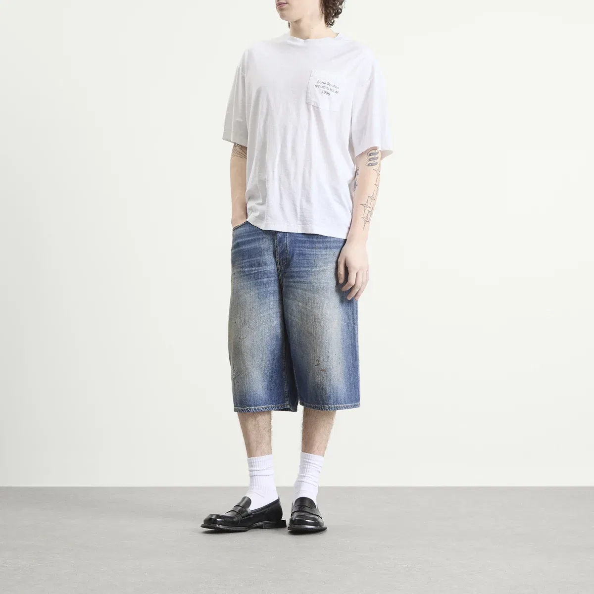 Шорты джинсовые свободного кроя Judda Blue Trafalgar Acne Studios, Mid Blue — фото 4