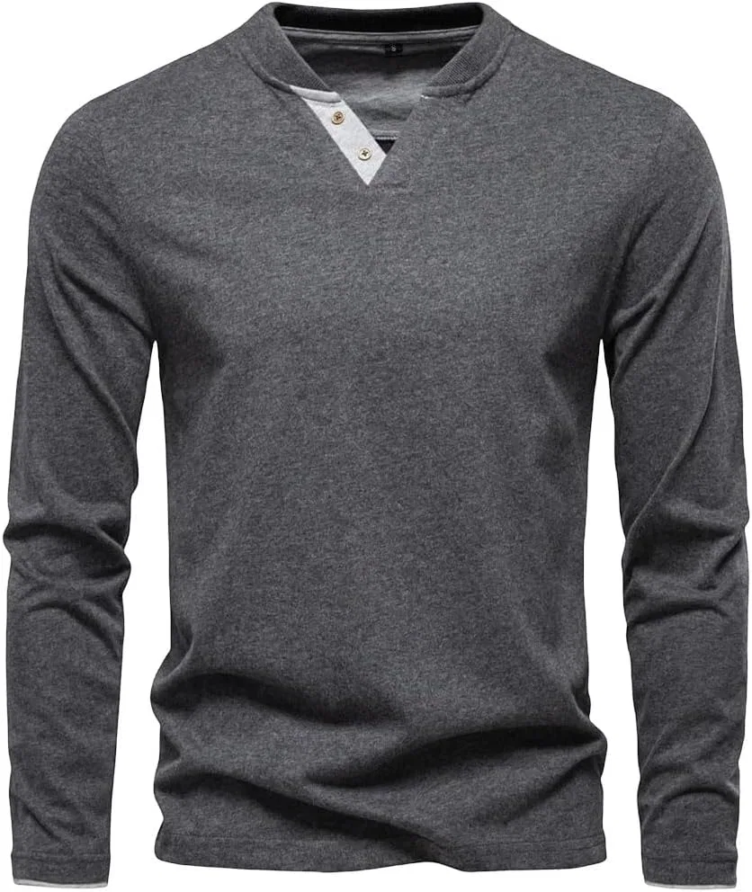 Мужская футболка с длинным рукавом Henley Generic, Darkgray9