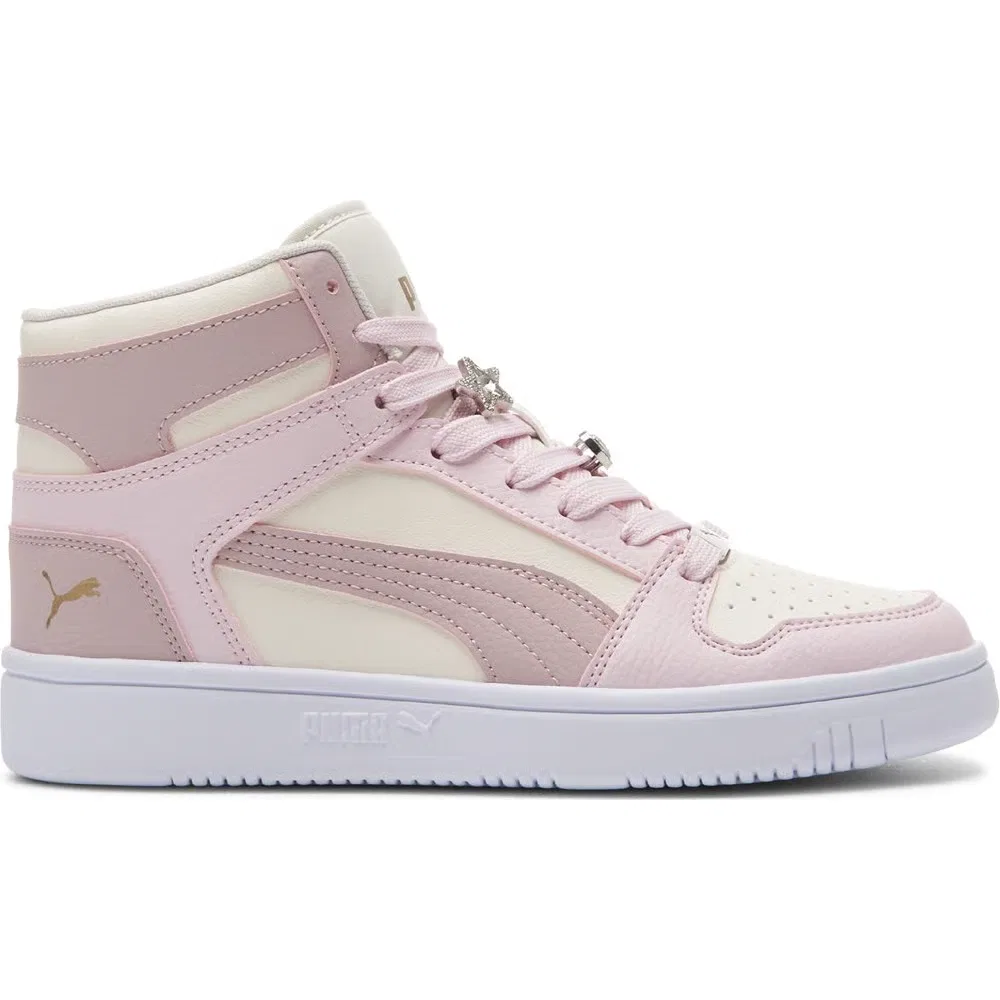 Детские высокие кроссовки Puma, Pink/White — фото 2