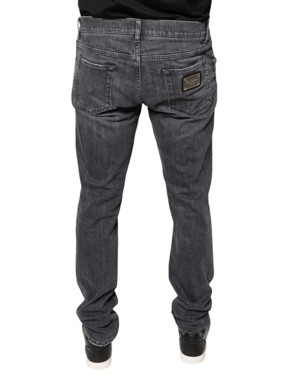 Мужские джинсы скинни с потертостями Denim Jeans Dolce & Gabbana, Dark Gray — фото 4
