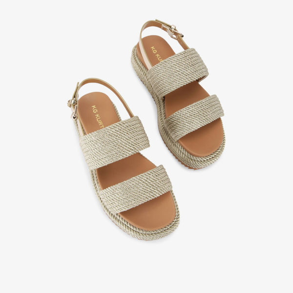 Сандалии Kg Kurt Geiger Phoebe с плетеными веревочными деталями, золотой — фото 3