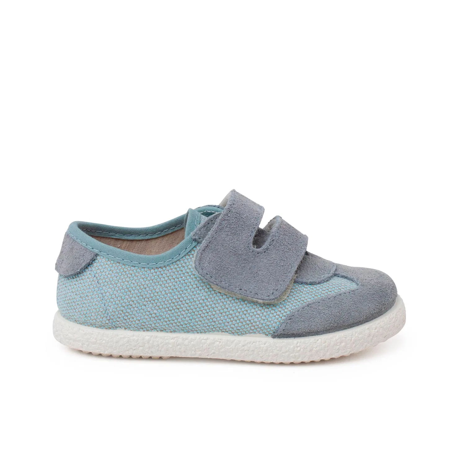 Детские кроссовки из льна с моделью Pisamonas Scarpe Sportive In Lino E Pelle Scamosciata Chiusure Aderenti Pisamonas, Azure
