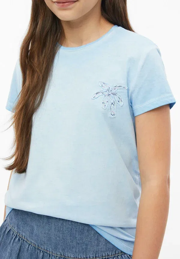 Футболка с вышивкой Print T-shirt S.Oliver, hellblau, светло-голубой — фото 2