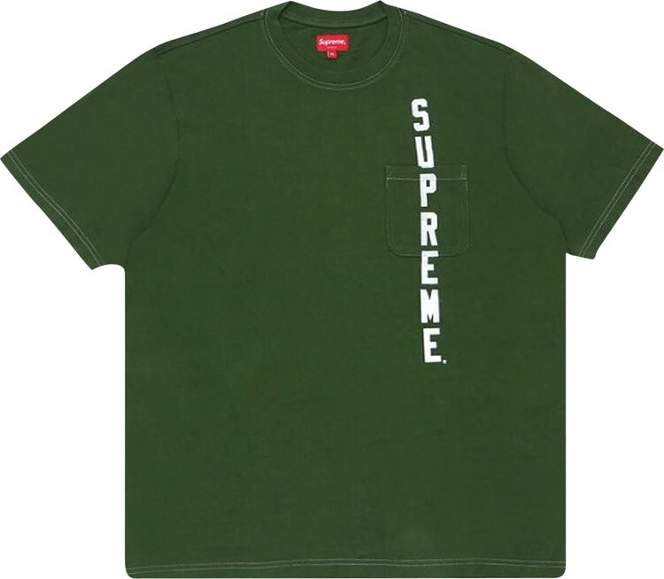 

Футболка Supreme Contrast Stitch Pocket Tee 'Green', зеленый