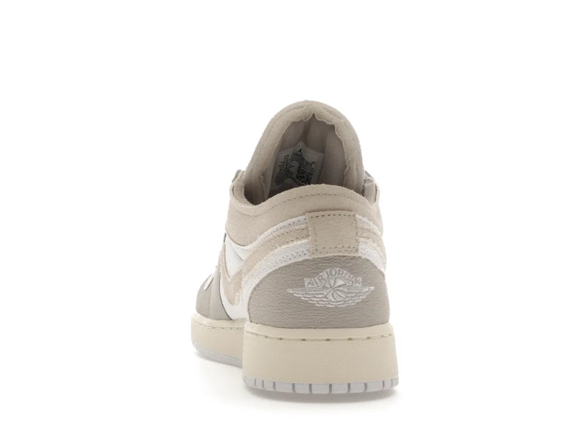 Детские кроссовки Lifestyle с низким верхом Jordan 1 Low SE Craft, Tech Grey/Light Orewood Brown/White/Sail — фото 4