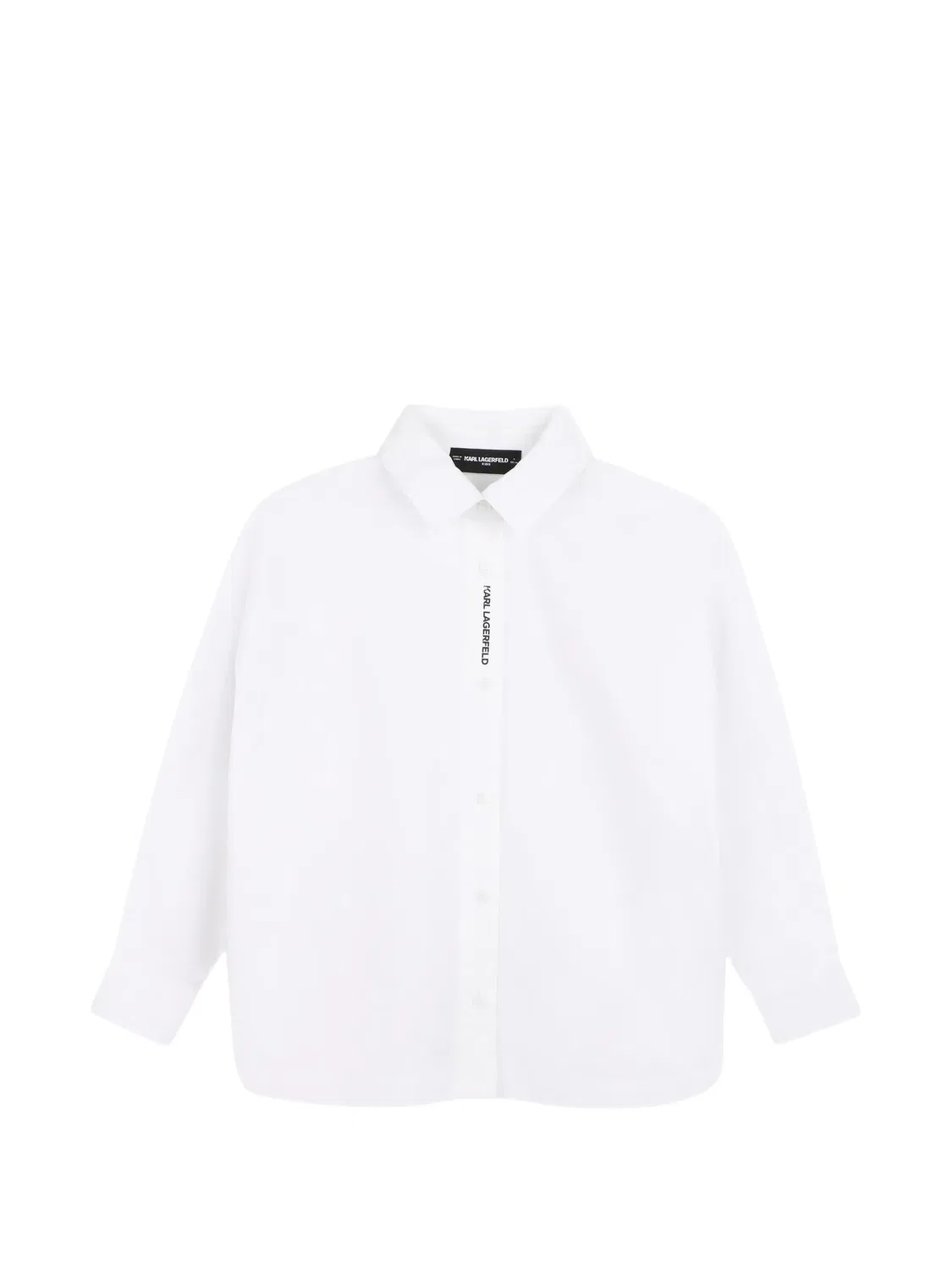 Рубашка с длинными рукавами и логотипом Karl Lagerfeld Kids, белый