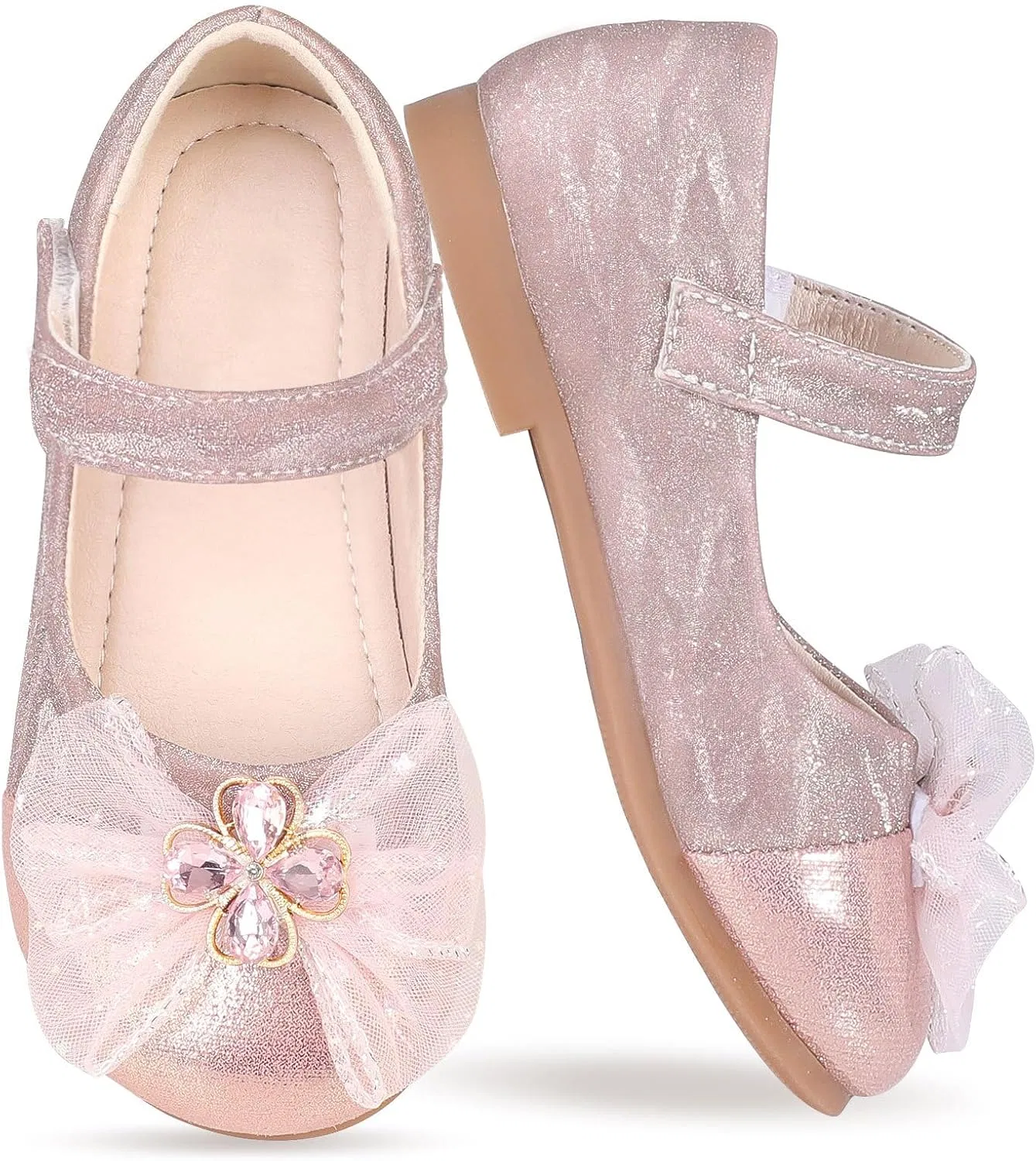 Детские туфли для девочек с блестками Mary Jane Flats boruizhen, Pink