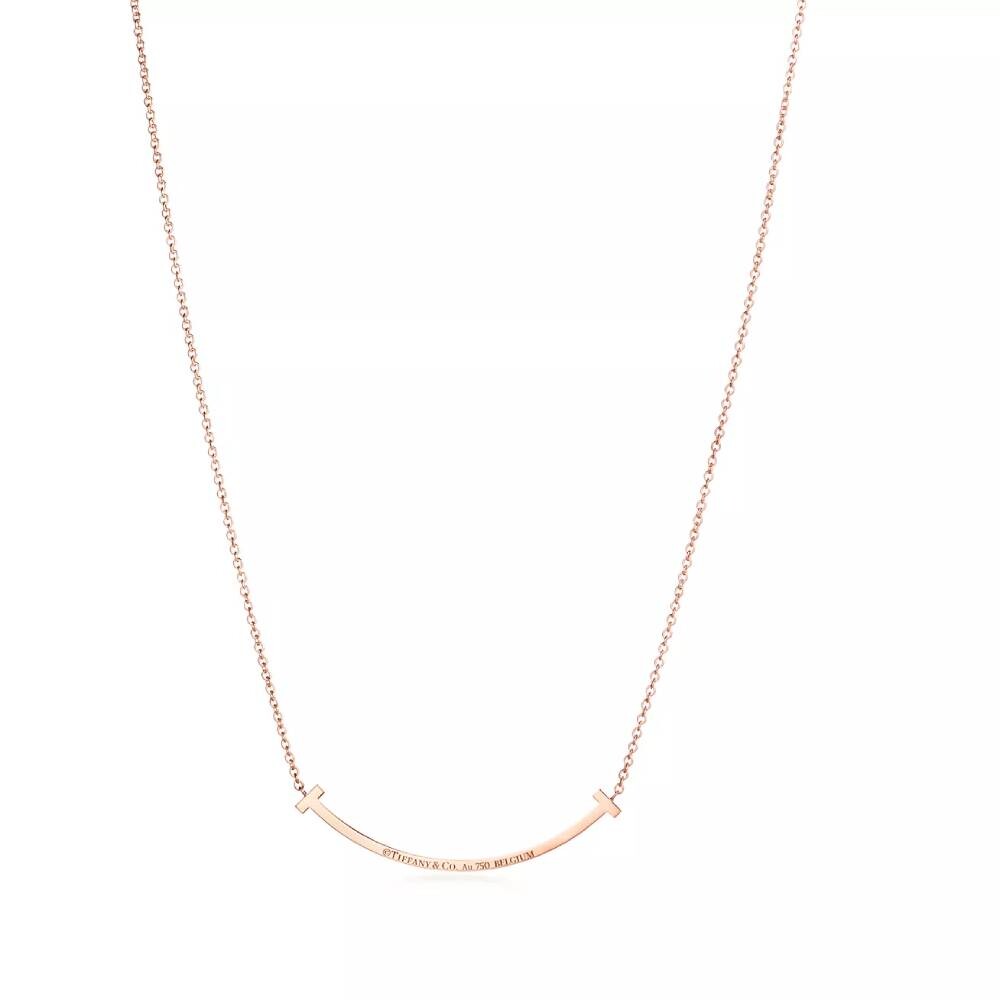 Кулон с цепочкой Tiffany & Co. Smile Small, розовое золото с бриллиантами — фото 3