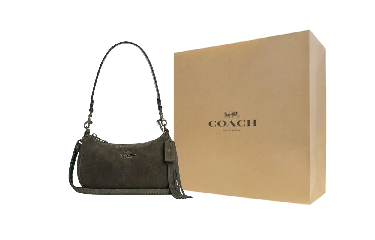 

COACH Армейский зеленый женский миниатюрный кожаный кроссбоди через плечо