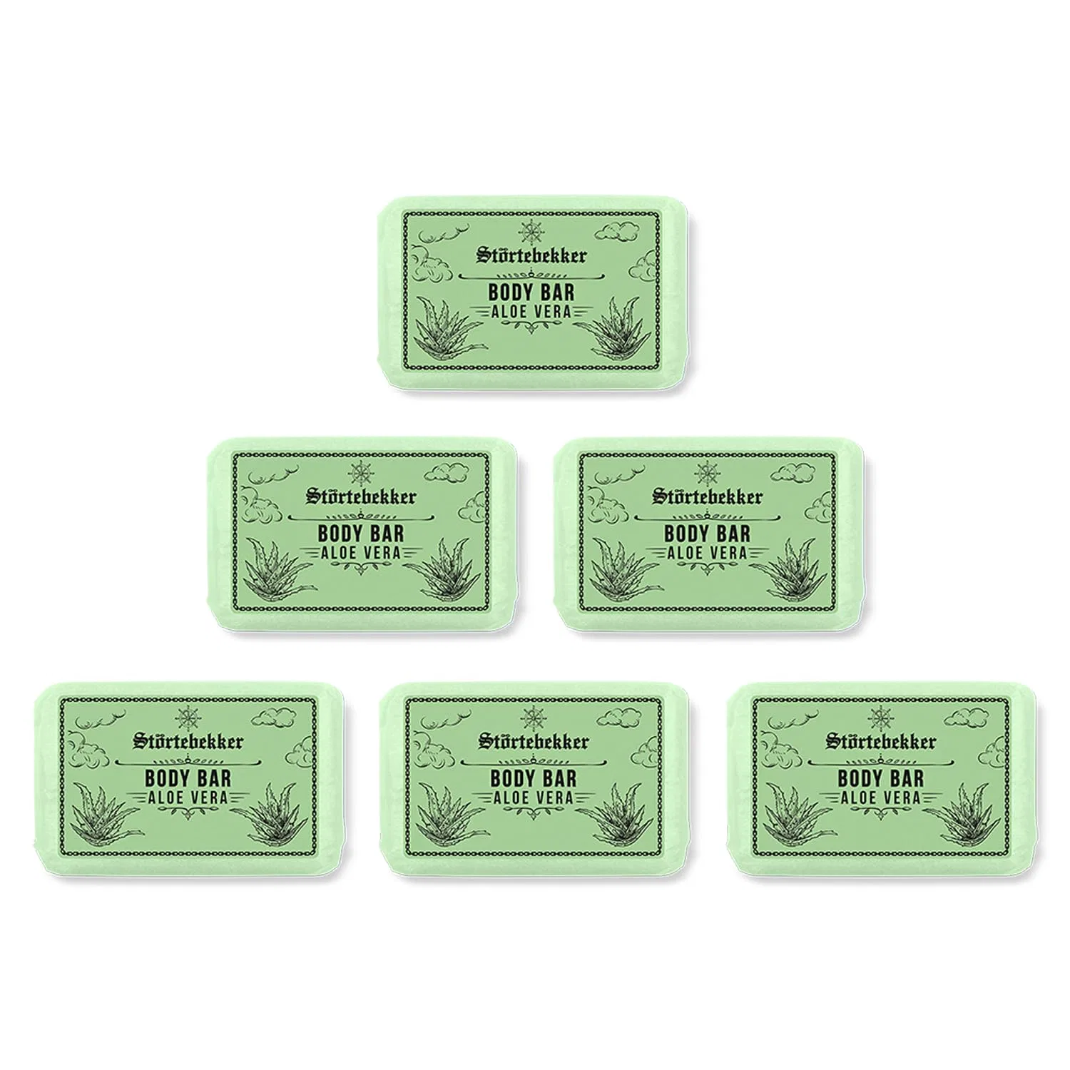 Твердое мыло для душа Aloe Vera, Störtebekker Shaving Accessories, 6x120 г