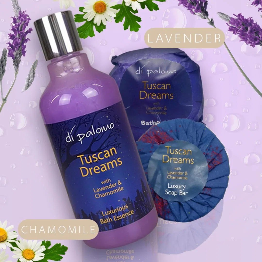 Набор для спа-ухода Di Palomo Lavender & Chamomile, пена для ванн 300 мл, бомбочка, мыло — фото 3