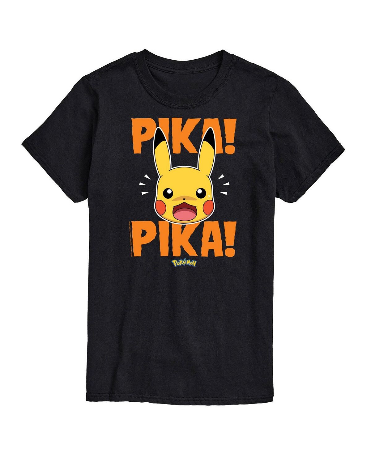 

Мужская футболка с короткими рукавами pokemon pika pika AIRWAVES, черный