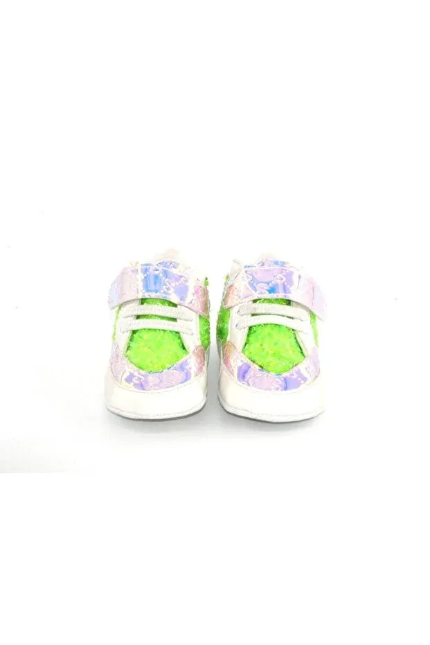 Детские пинетки для новорожденных с цветным принтом Babytor, White F Green Pink — фото 2