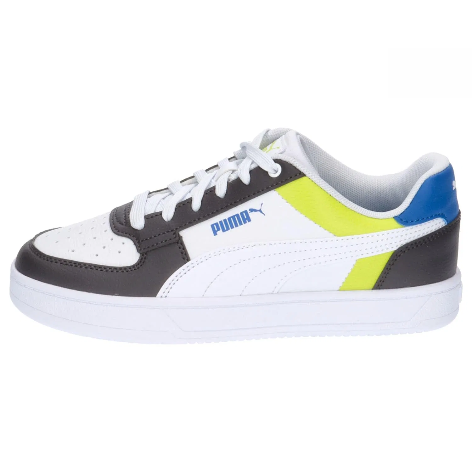 Детские кроссовки для мальчиков с низким верхом Caven Junior PUMA, 2 0 Block White Dark Coal Lime Smash Team Royal — фото 2