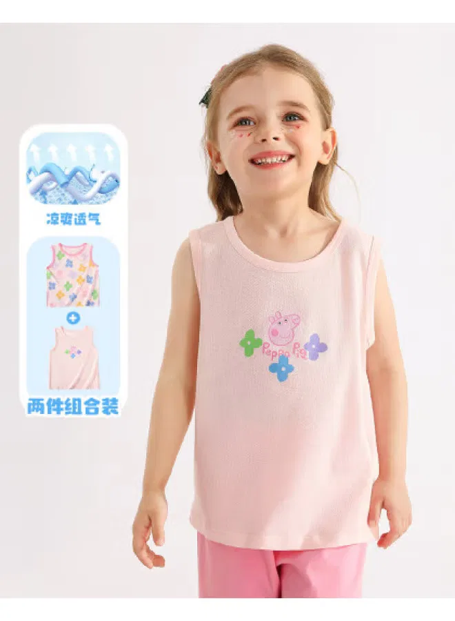 Майка летняя дышащая с принтом Peppa Pig, розовый