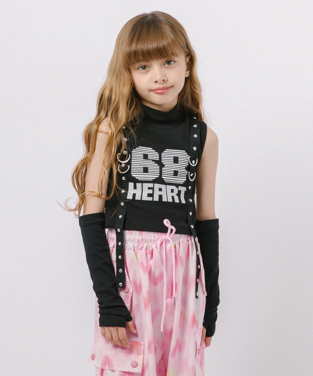 Детский комплект топов без рукавов с принтом и поясом URBAN CHERRY, Black — фото 2