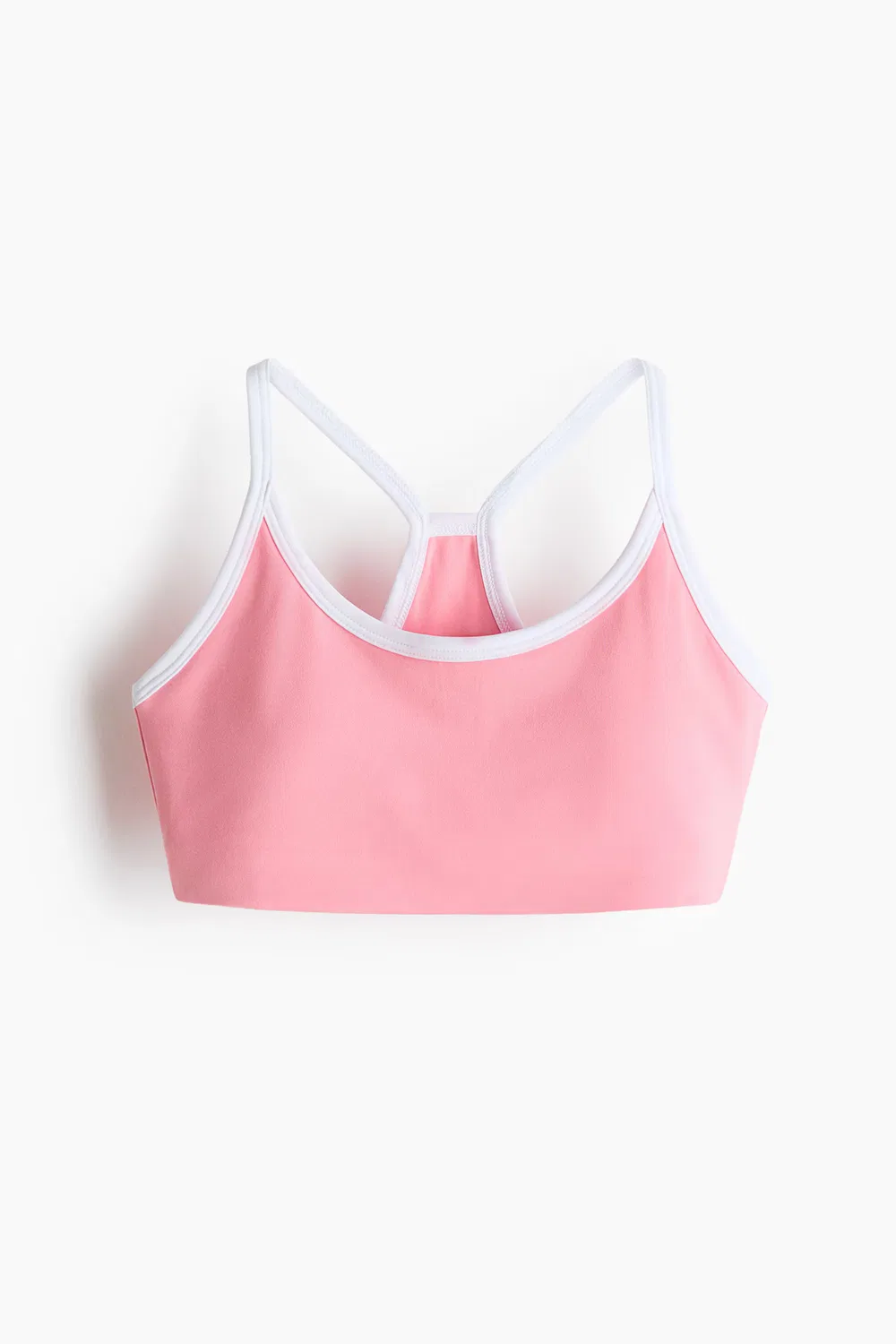 Легкий спортивный укороченный топ с подкладкой и технологией Softmo H&M, Bubblegum-Rosa