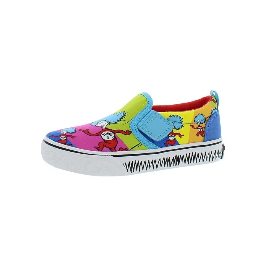 Детские спортивные кроссовки с принтом Dr. Seuss Marley Jr. Things Ran Down Skechers, Черно-бело-зеленый