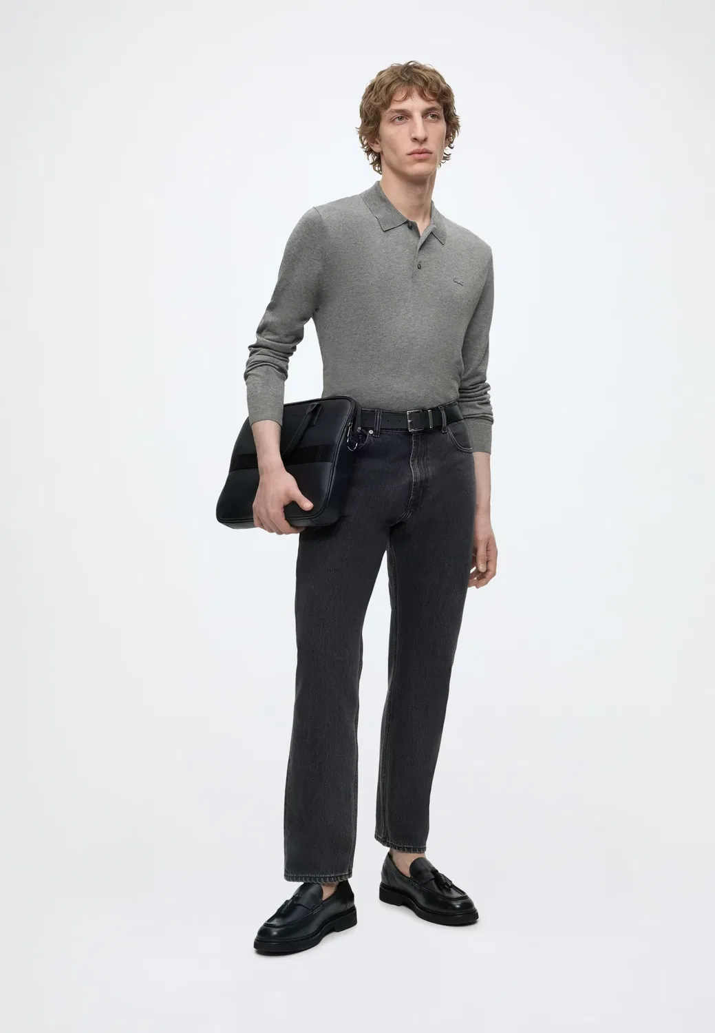 Вязаная рубашка поло - поло-рубашка Lacoste, Grey — фото 2