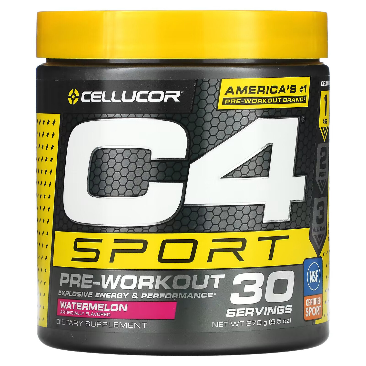 

Cellucor, C4 Sport, перед тренировкой, арбуз, 270 г (9,5 унции)