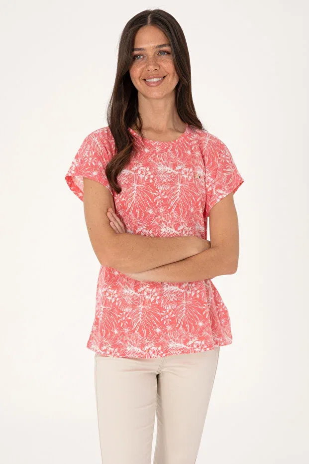 Женская футболка с принтом U.S. Polo Assn., Dark Pink — фото 3