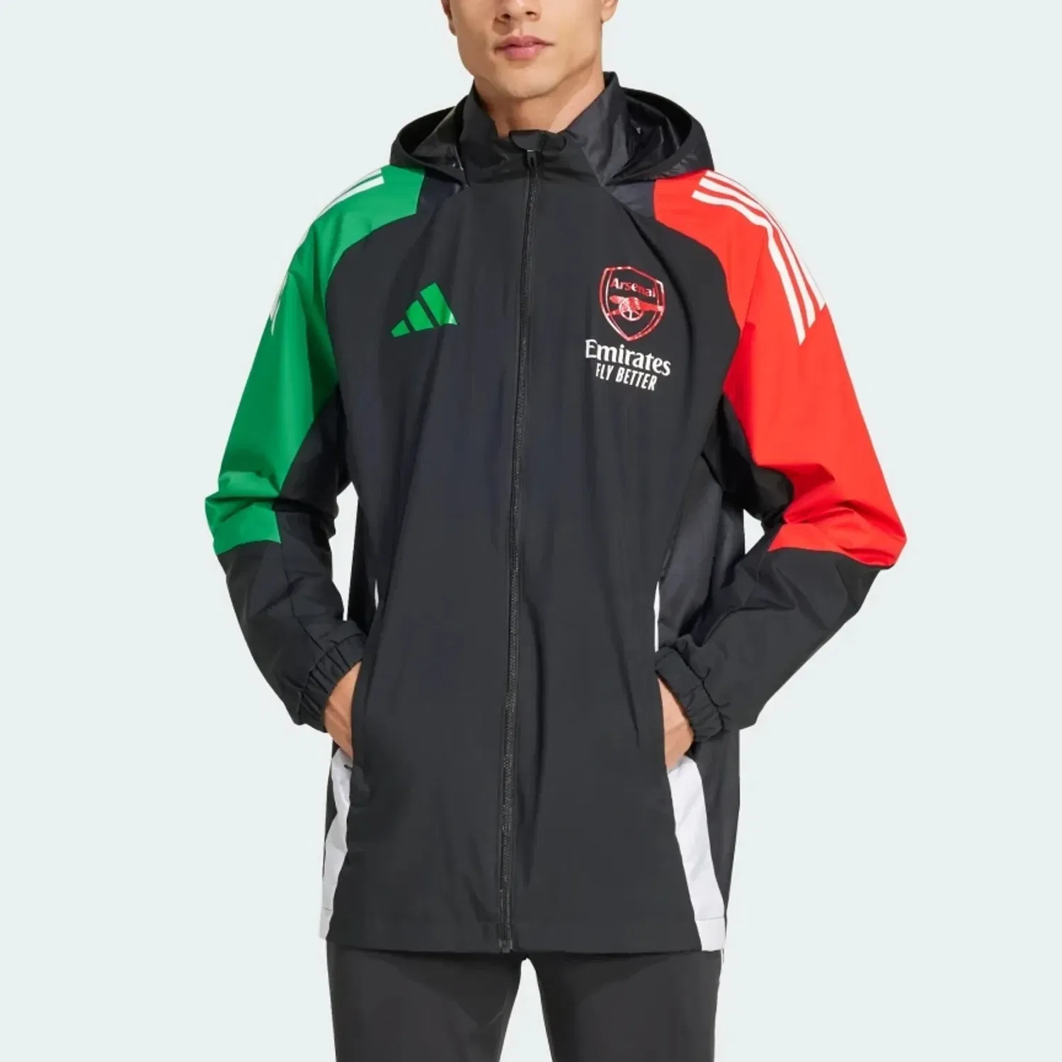 Мужская куртка с капюшоном Arsenal, Adidas, Black — фото 3