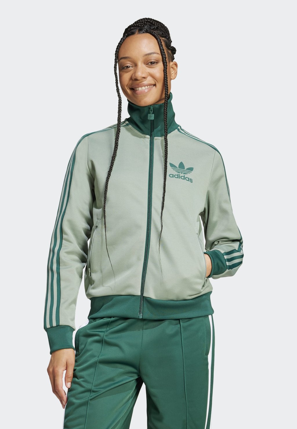 

Толстовка на молнии BECKENBAUER TT adidas Originals, зеленый